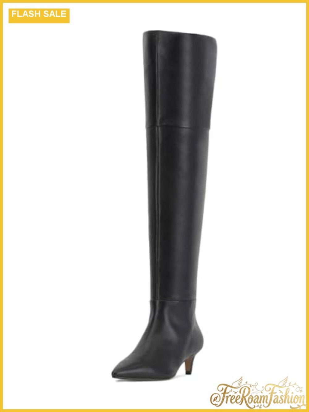 Women's Knee High Boots Kitten Low Heel Pointed Toe Tall Long Boots Fall Winter